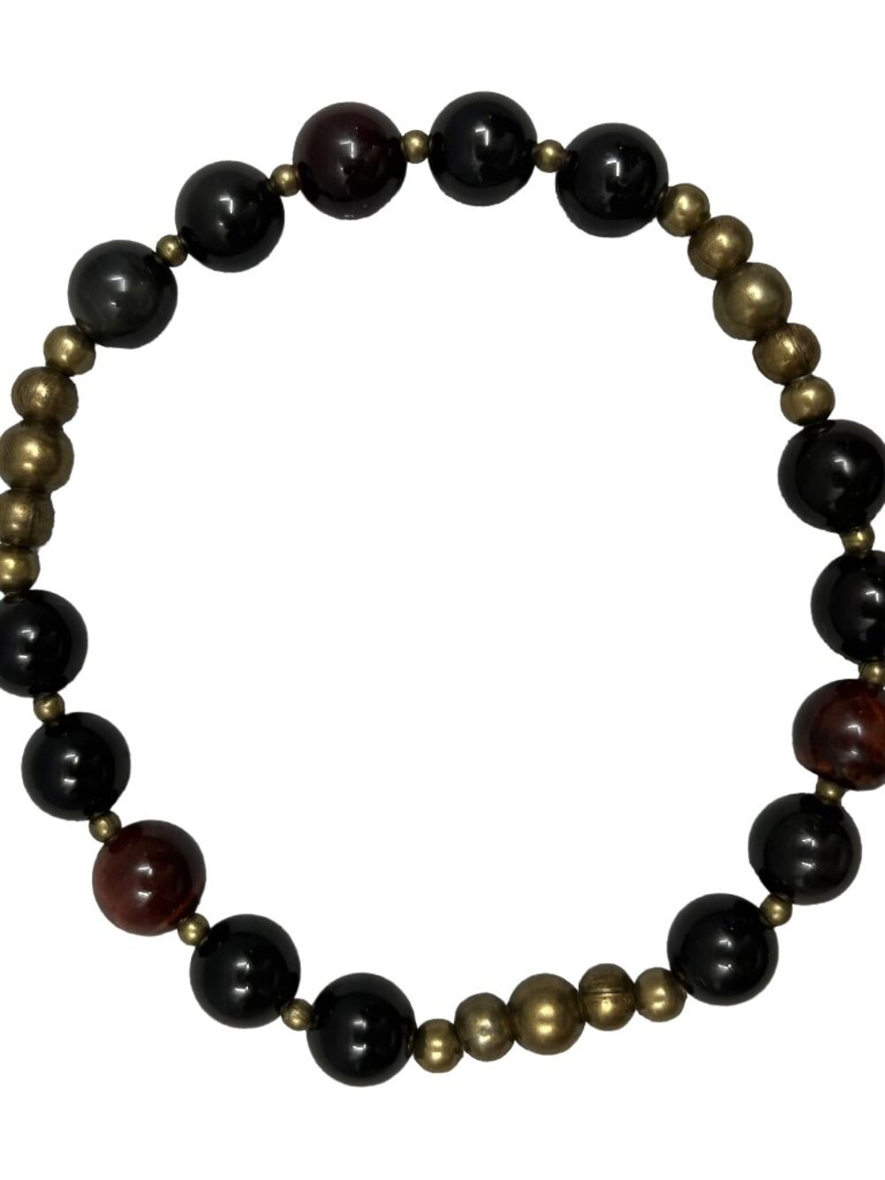 8mm Natural Black Obsidian Red Tiger Eye Stone Adjustable Stretch Bracelet Bead
